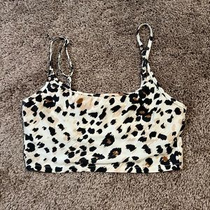 Leopard print aerie swim top